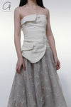 Marc Le Bihan lace embroidered skirt 2596 series plant dyeing France MLB-2596-ZZHUI PEARL GREY pearl gray lace embroidery